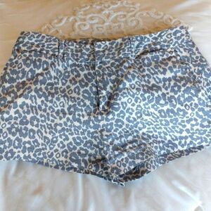Cynthia Rowley Linen Leopard Shorts